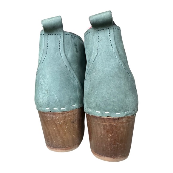 Sandgrens Sweden Chukka High Heel Clog Lace-Up  Nubuck Wood Heel Size 38 - Picture 3 of 16